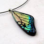 Fused Glass Butterfly Wing Pink Shift Necklace