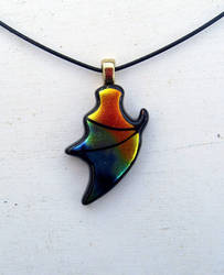 Fire Dragon Wing Fused Glass Pendant