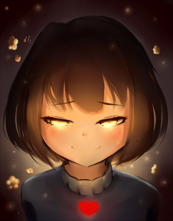 Frisk with golden eyes by Sasoura on DeviantArt