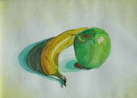 Banana and apple