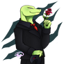 Spoctor holding a rose