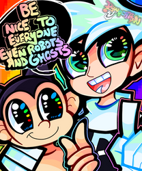 Danny Phantom and Astro Boy by DynocationArt