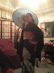 Kimono and parasol