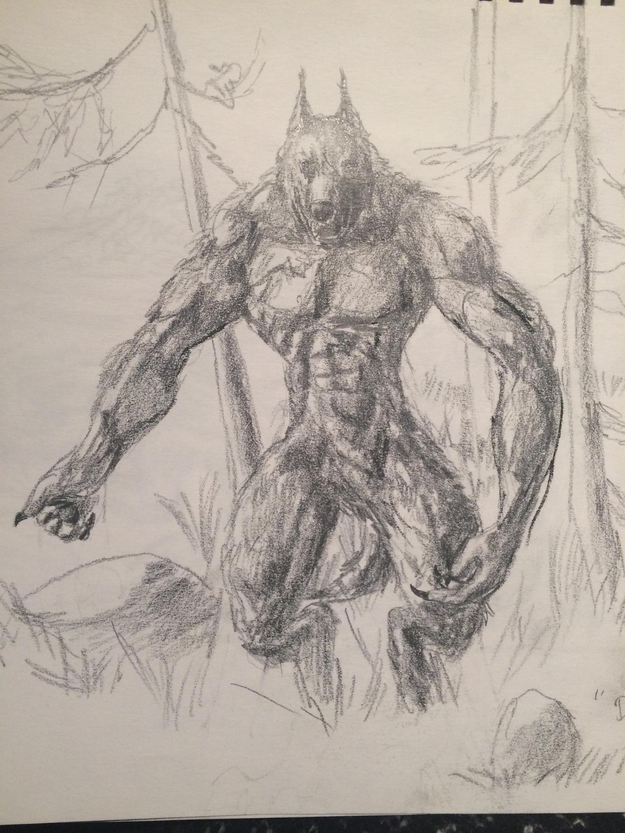 Dog man sketch 2 by CapricornGoddessArt on DeviantArt