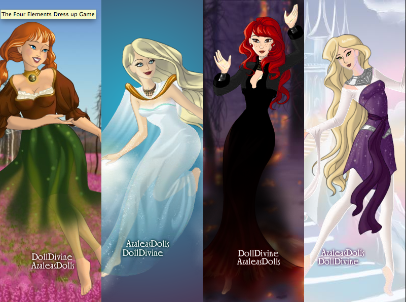 Anna, Elsa, Merida and Rapunzel (Elements)