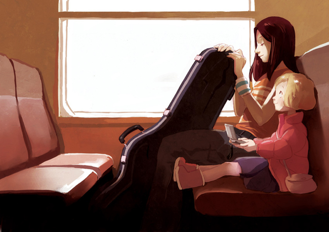 Girls in the train.