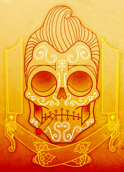 Greaser Mexican Skull Tattoo by someofthathomegrown