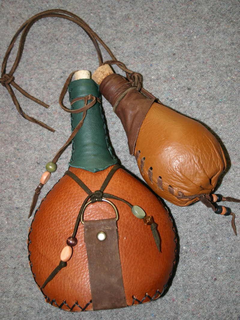 Leather covered bottles