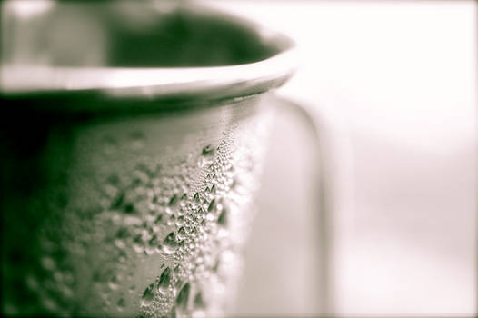 bucket with water drops on it