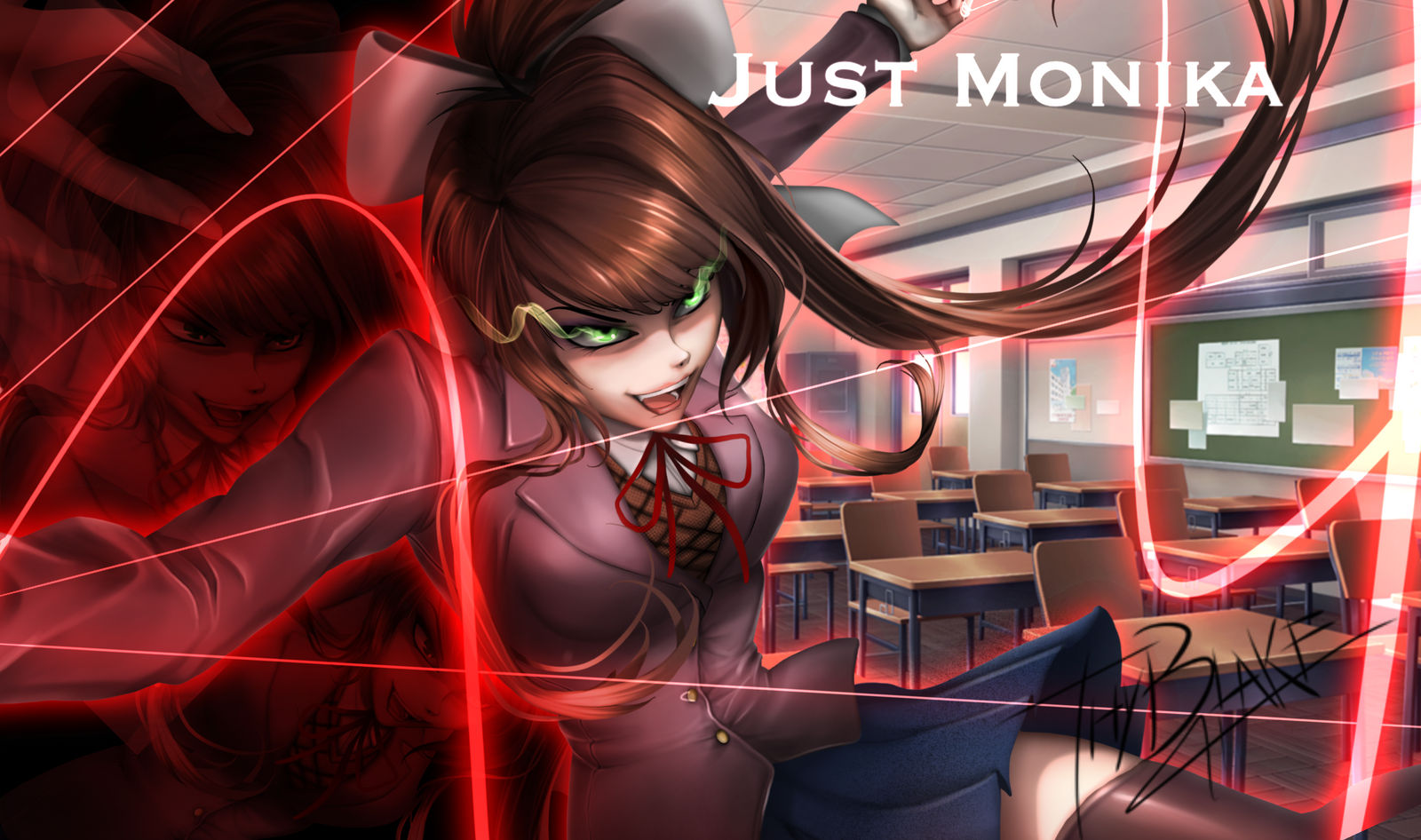 Evil Monika Ddlc Fanart By Thyblake On Deviantart