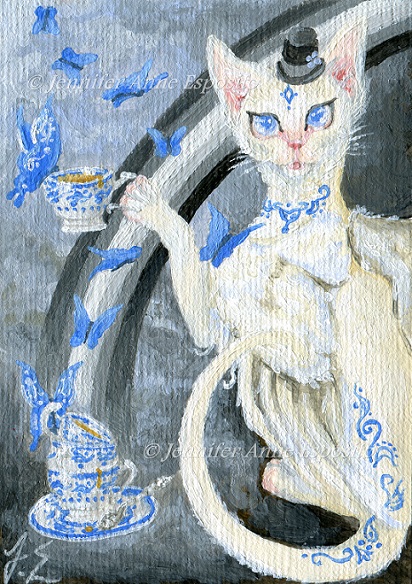 EBAY AUCTION - ACEO Tea Time Feline - Series