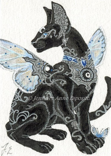 EBAY AUCTION - ACEO Moon Cat 2 by JenniferAnneEsposito