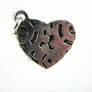 Heart with Gears: Steampunk Silver Charm