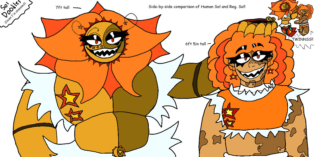 Sol Human Form Human Sol and Regular Sol! by ChompTown on DeviantArt