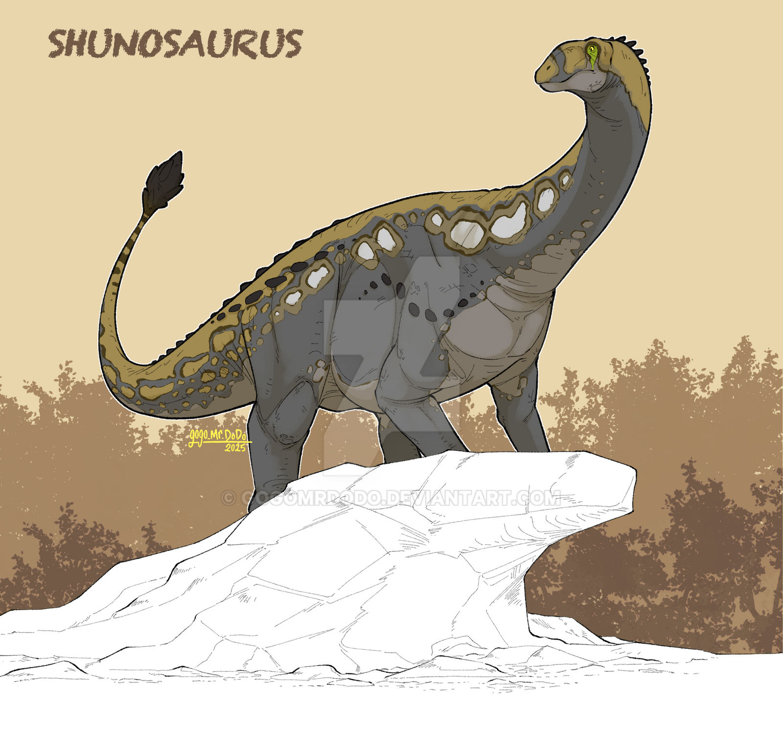 Hungasaurus DINOVEMBER 2025 - DAY 17: SHUNOSAURUS by GoGoMrDoDo on DeviantArt