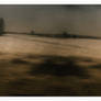 Winter landscape through a dirty glass