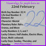 Numerology For People Born on 22nd February