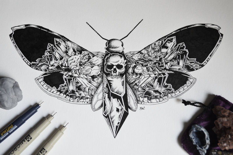 Death Ink Deviantart Death's Head (Pen and Ink Illustration) by TheArtofBraydonW on DeviantArt