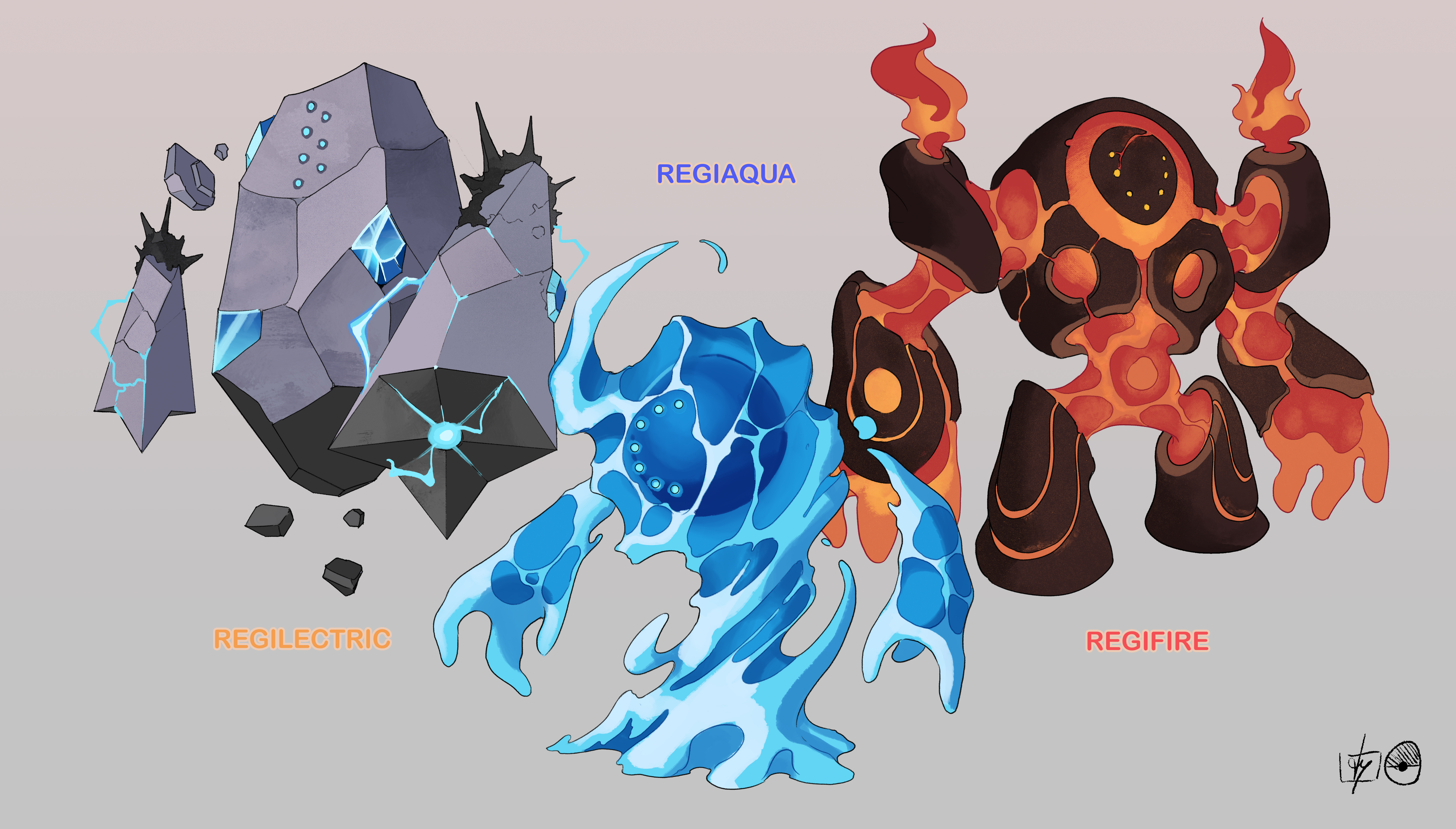 Regisky Regilectric, Regiaqua and Regifire by VincenzoNova on DeviantArt