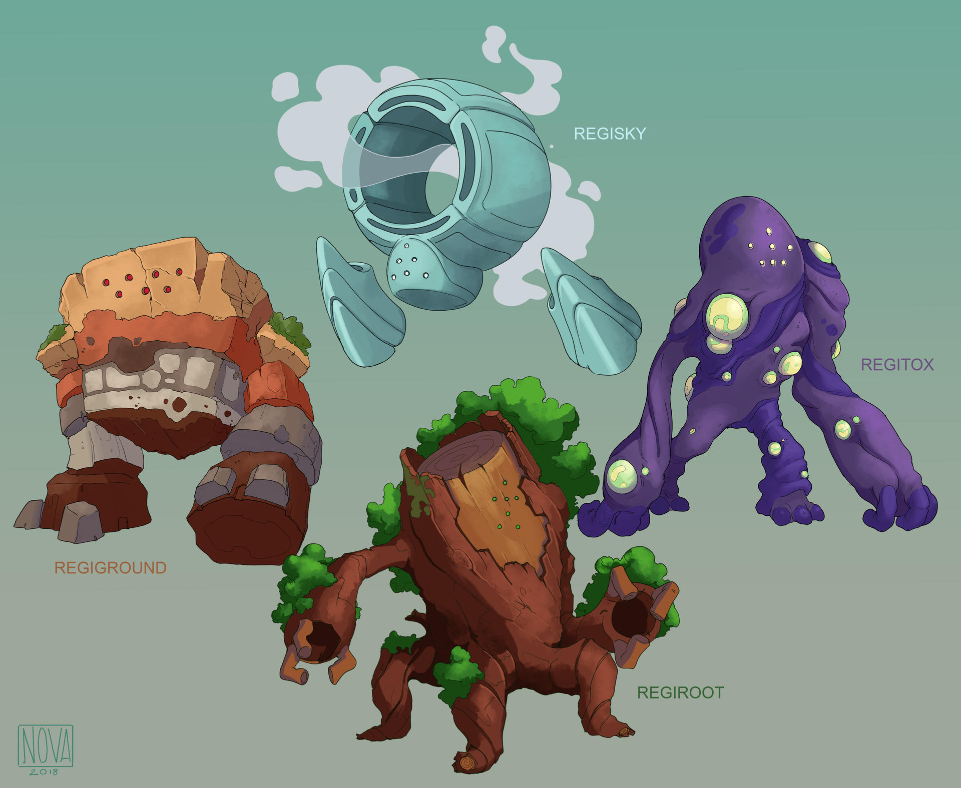Regisky Regisky, Regiground, Regitox and Regiroot by VincenzoNova on DeviantArt