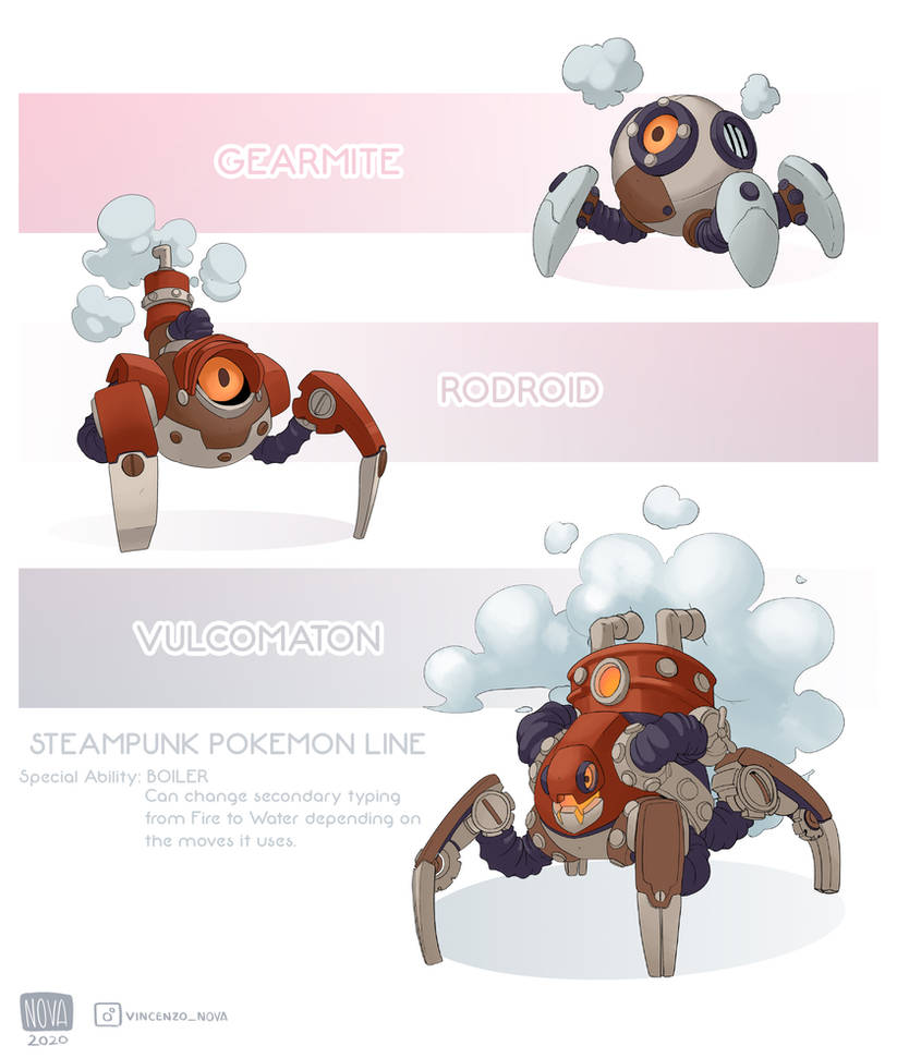 Steampunk Fakemon Designs by VincenzoNova on DeviantArt