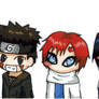 Sasuke, Kiba and Gaara chibies