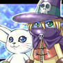 cute Wizardmon and Gatomon