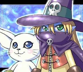 cute Wizardmon and Gatomon