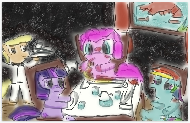 Al ristorante con Pinkie e Dashie