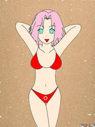 Sakura at beach with sand by tetsigawind