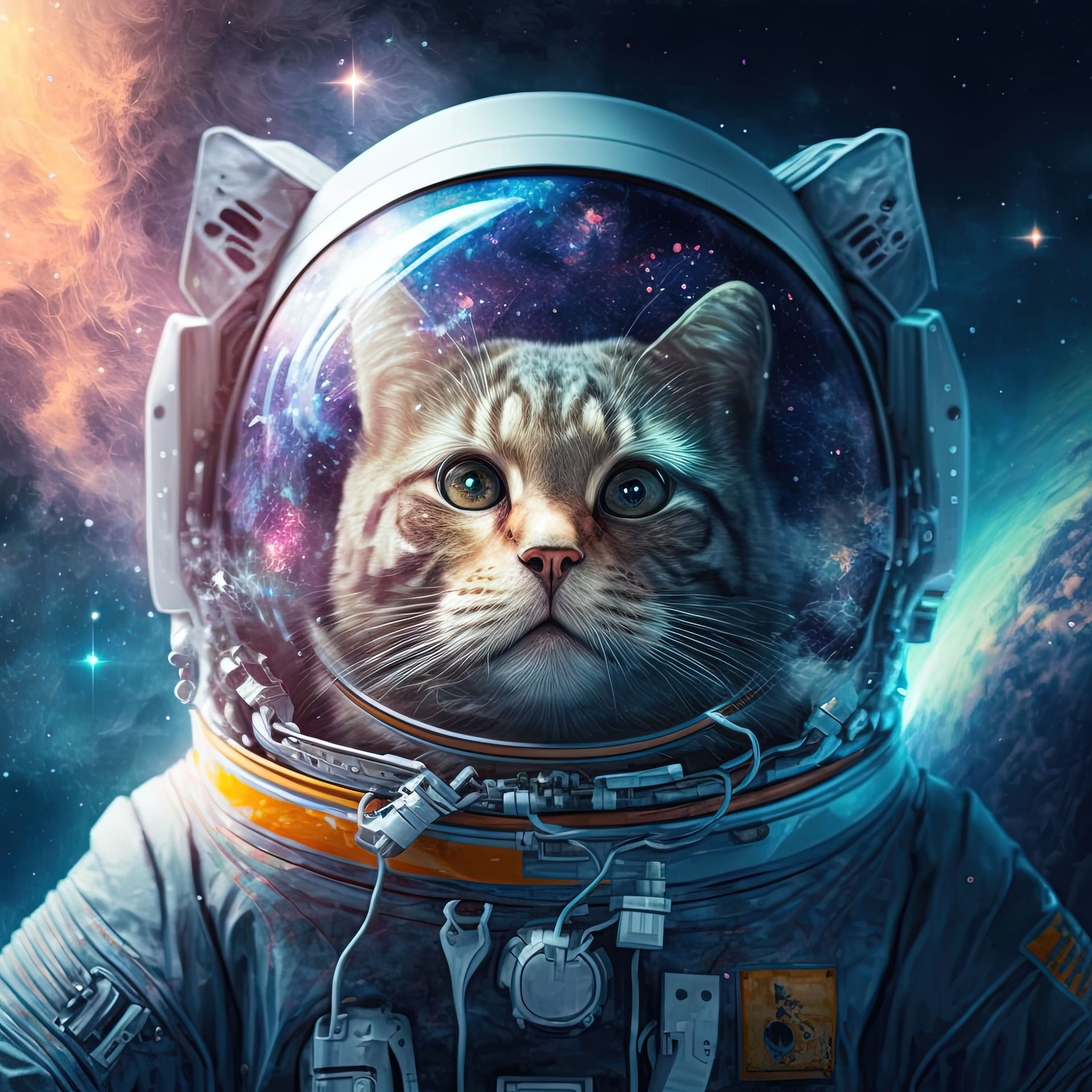 Cosmic Cat (AI art) by 3D1viner on DeviantArt