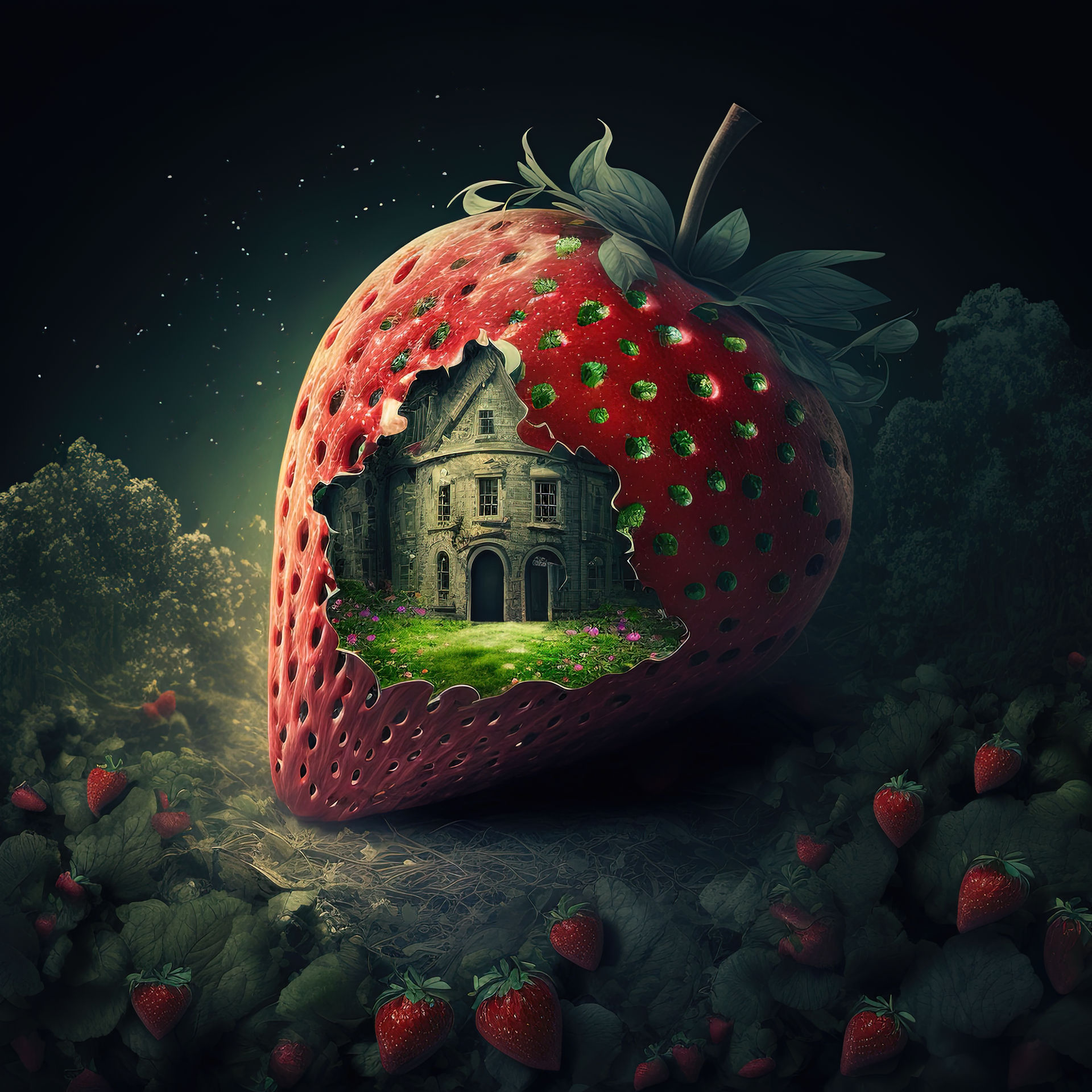 Strawberry Fields (AI art) by 3D1viner on DeviantArt