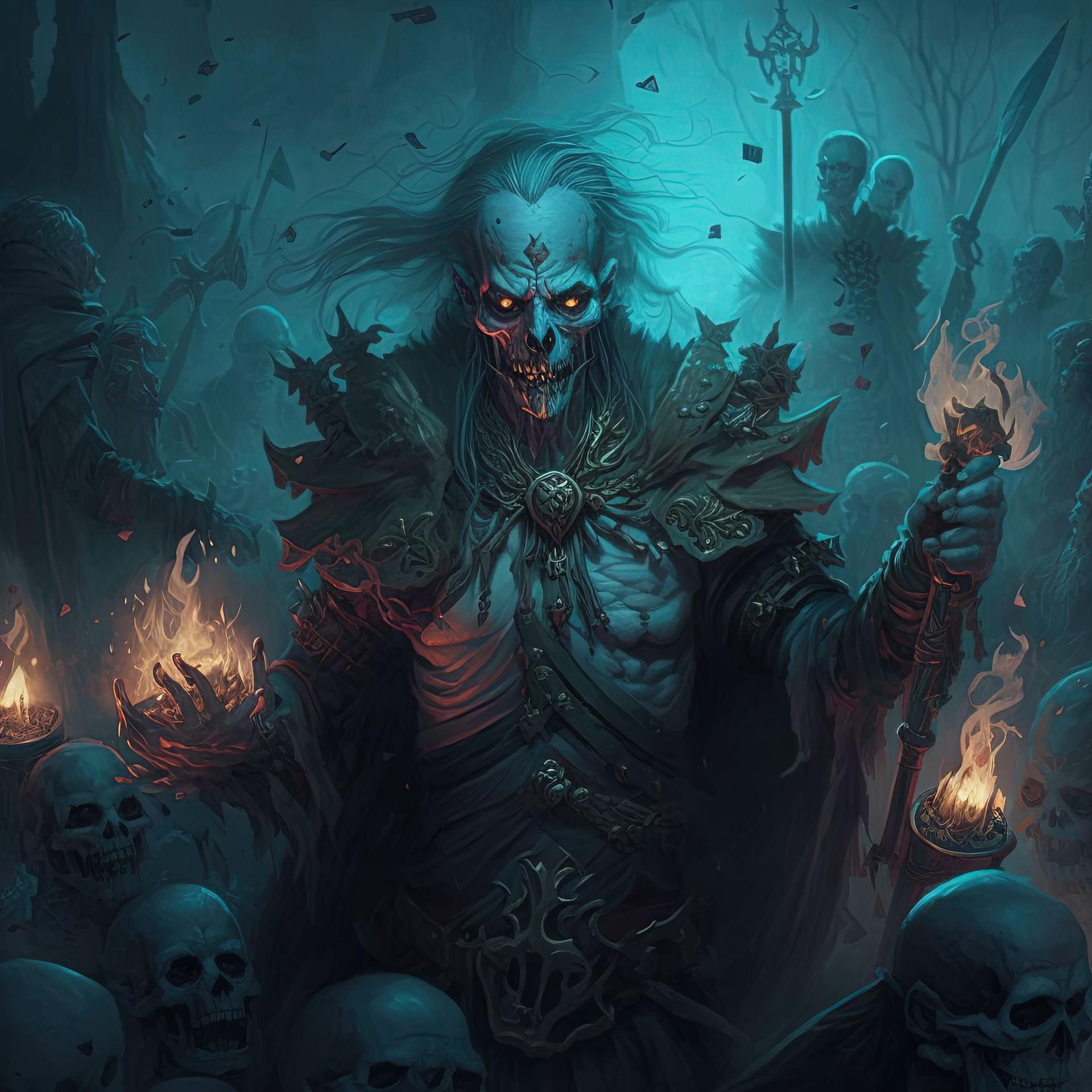Necromancer with his undead army (AI art) by 3D1viner on DeviantArt Necromancer with his undead army (AI art) by 3D1viner on DeviantArt