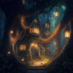 House in the Magic Forest (AI art)