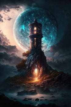 Full Moon Tower |1| (AI art)