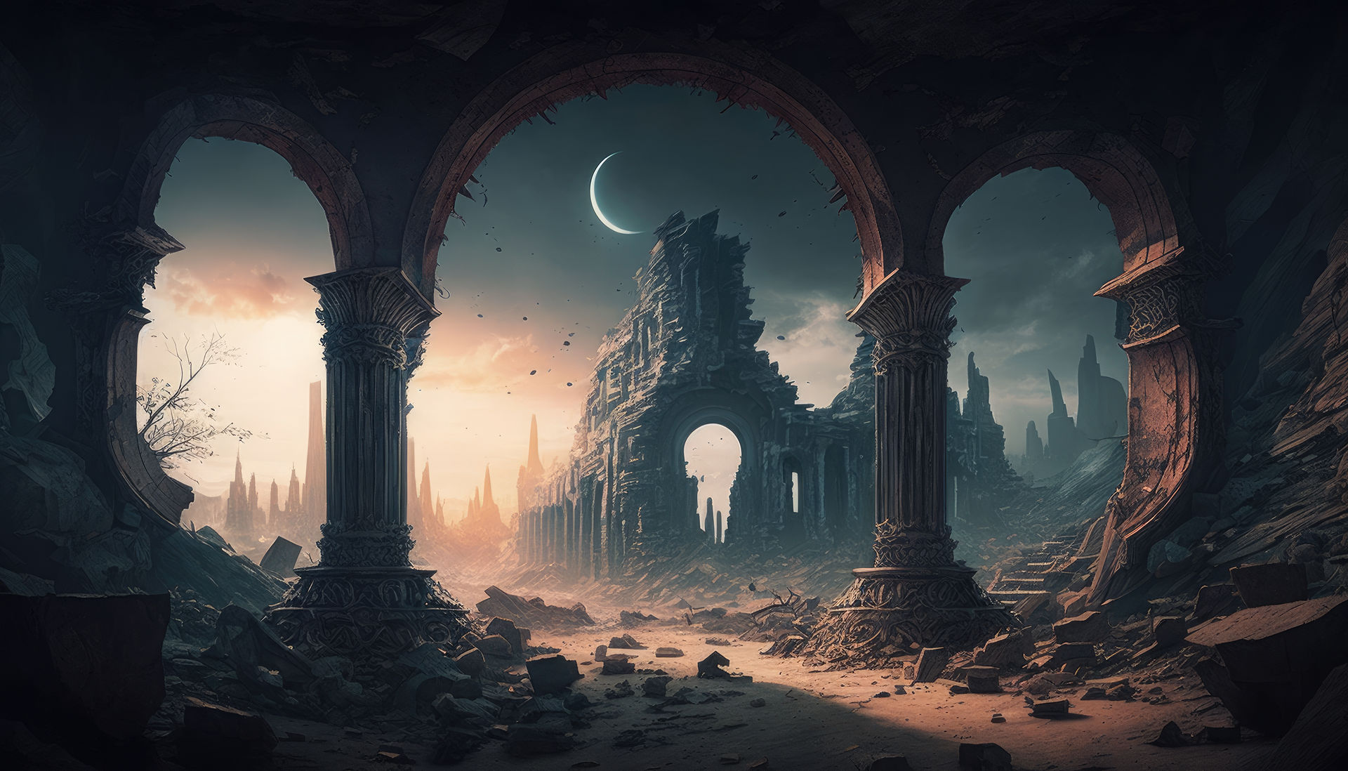 Fantasy Ruins Wallpaper
