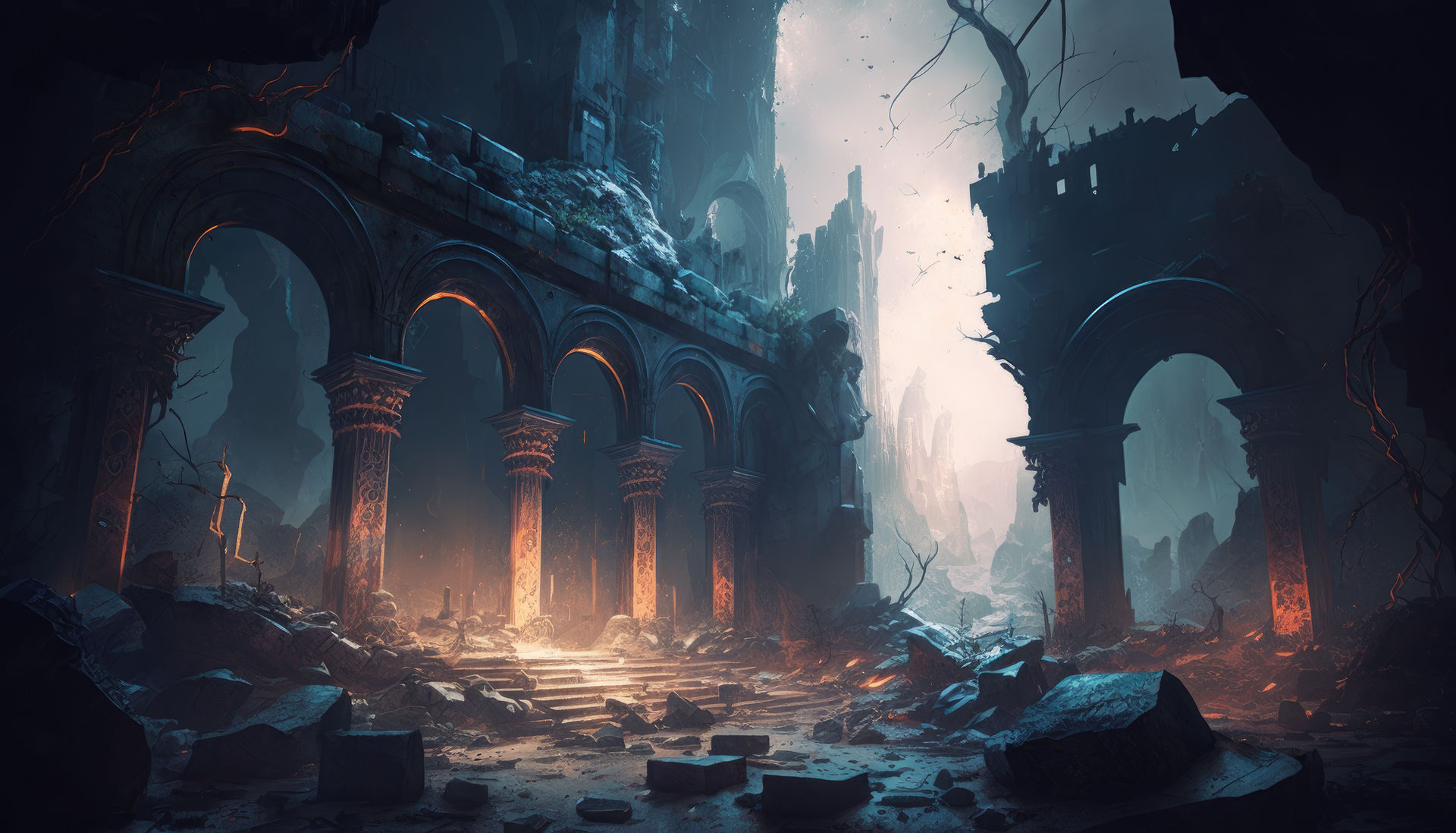 Underground Ruins Desktop Wallpapers |3| (AI art) by 3D1viner on DeviantArt