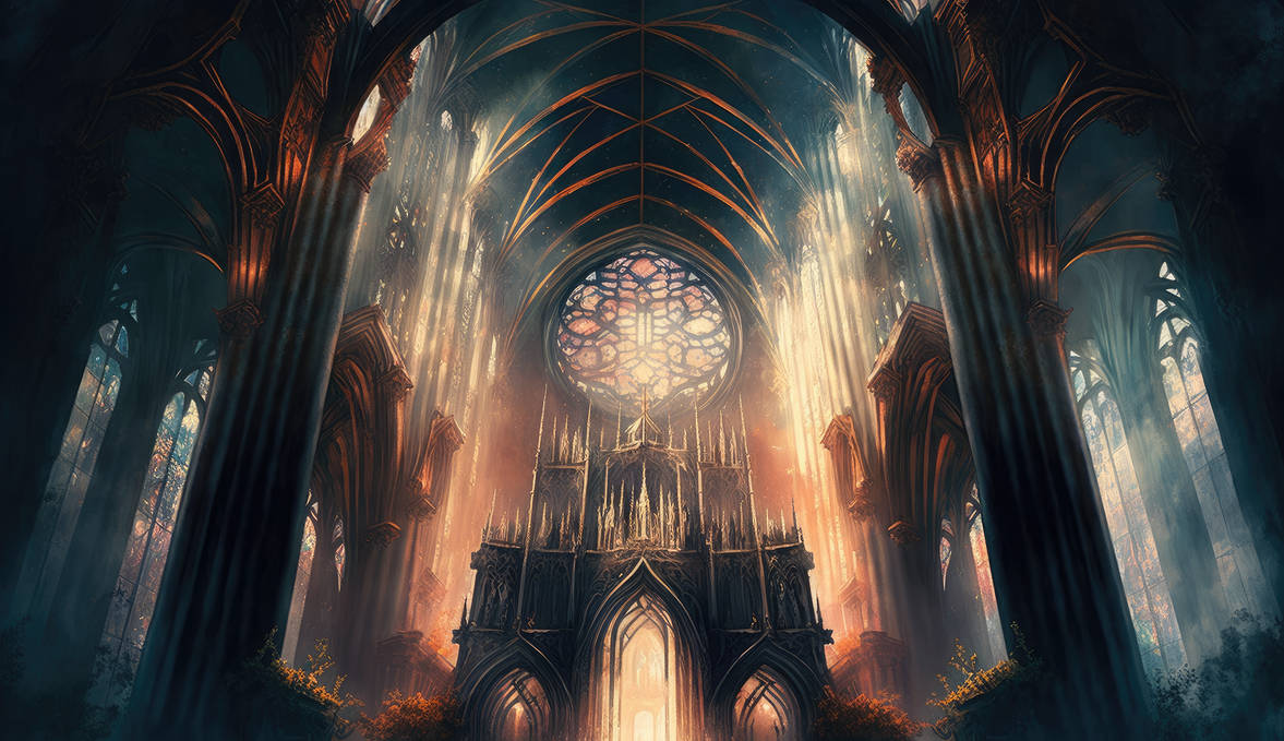 Cathedral Desktop Wallpaper |1| (AI art) by 3D1viner on DeviantArt
