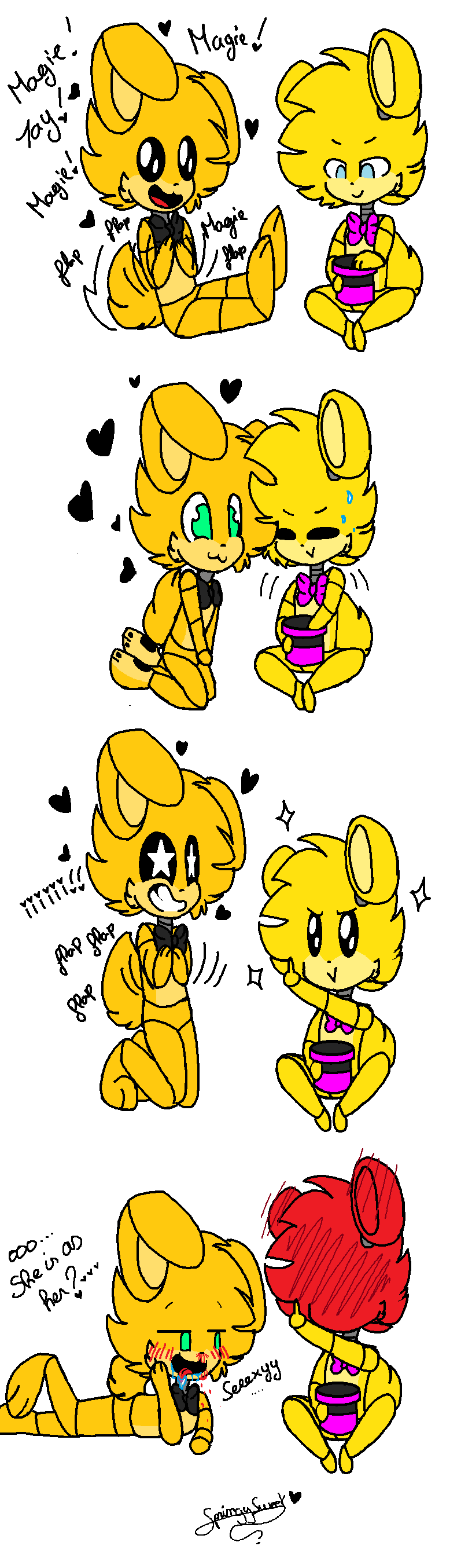 fredbear x spring bonnie.