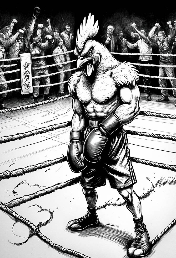 Chicken Ranch Boxing An Illustration Of A Boxing Chicken In A Fighting by Jotunheim138 on ...