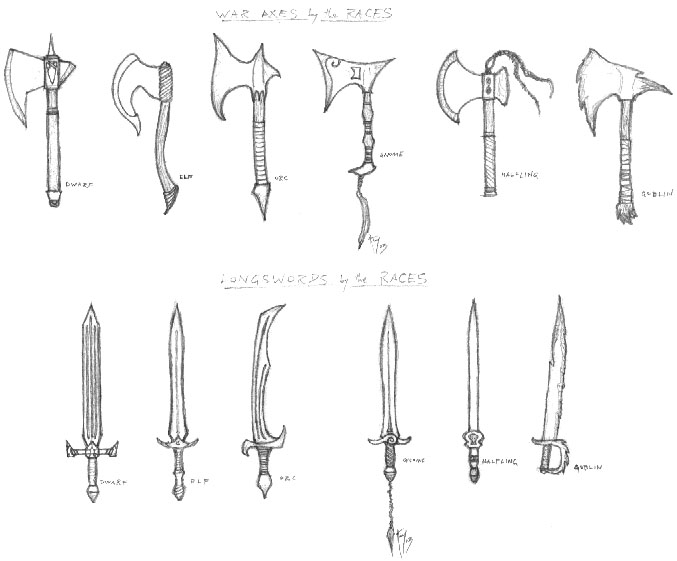 Weapons by the Races