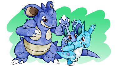 Nidoran[Female] Family [SpeedPaint and brushes DL]