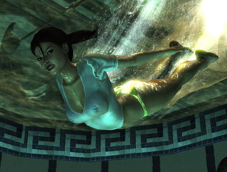 Lara Croft pool dive
