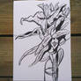 Pink Asiatic Lilies (Charcoal Sketch)