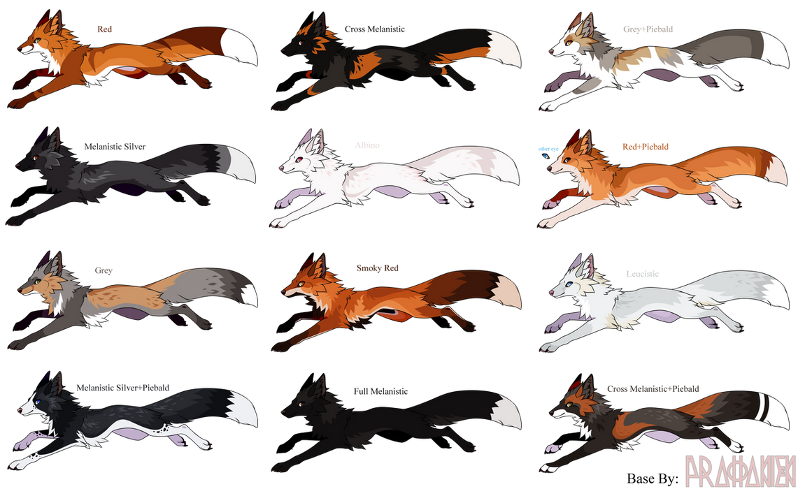 Fox Adaptables OTA genetic fox adoptables by AFuniversCat on DeviantArt