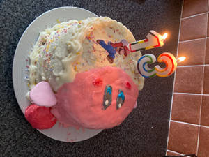 Kirby mouthful mode cake 1