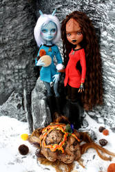 Klingon, Andorian, Horta custom Star trek dolls.