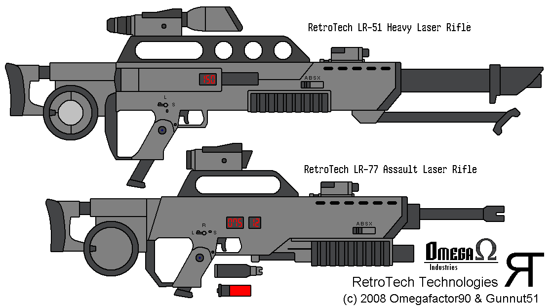 Tech Rifles Deviantart RetroTech Laser Rifles by omegafactor90 on DeviantArt