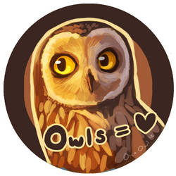 Owl Love Button by OrcaOwl