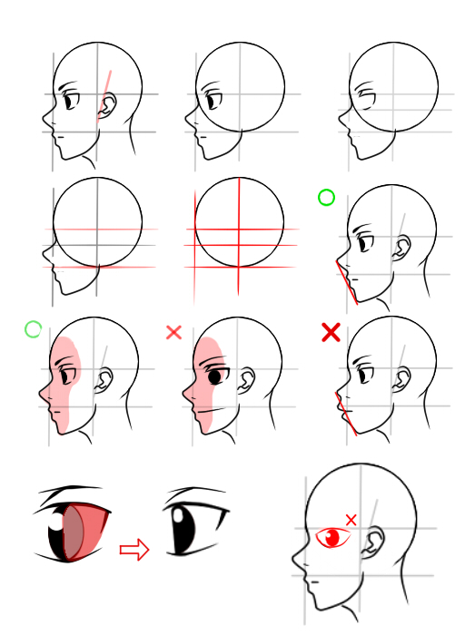 How to draw manga Perfil Head tutorial